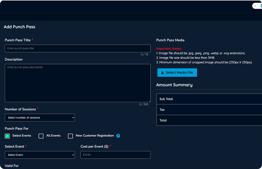 Business dashboard